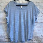 Athleta Shirt Womens XL Blue Cloud Light Stratus Striped Tee Activewear Photo 0