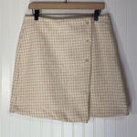 Marc New York NWT Tweed Mini Skirt Size 10 Latte White Preppy Academia Chic Photo 0