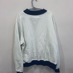 PARKE  Two Tone White and Denim Varsity Mockneck Sweatshirt L/XL Heritage Coastal Photo 4