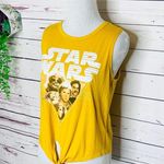 Star Wars Yellow Sleeveless Tie Front Top Size Medium Photo 6
