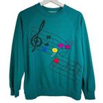 Vintage Sz L Sweatshirt Music Cliff Notes Fleece Crew Neck Long Sleeve Pullover Size L Photo 0