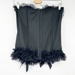 Torrid  Womens Whimsigoth Victorian‎ Mesh Ruffled Bow Corset Top Size 2X Black Photo 6