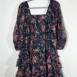 Band of Gypsies Band of the Free Green and Oxblood Paisley Boho Tiered Mini Dress NWT Size Small Photo 4