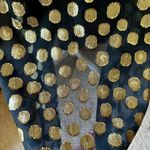 Robbie Bee Black Gold Polka Dot Midi Dress Sleeveless Scarf Bow Sheer Date Night Photo 8