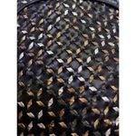 90s Saddle River Black Purse Silver Gold Copper Weave Goldtone Black Twist Strap Photo 5
