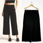 J.Crew Sydney Wide Leg Cropped Pants Black Size 12 BF404 Photo 1