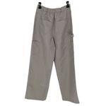 PaperMoon  Womens Flat Front High-Rise Straight Leg Cargo Pants‎ Gray Sheen Small Photo 2