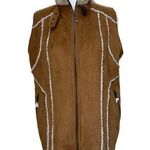 Dennis Basso NWT Dennis by Faux Leather / Sherpa Tan Vest XS Photo 0