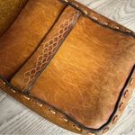 Vintage 1970s Hippie Bohemian Tooled Leather Tan Shoulder Bag Purse Photo 3