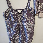 Motherhood Maternity  L Large Tankini Swim Top ans Skirt Bottom Blue Floral Photo 0