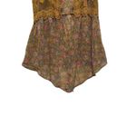 Self Esteem  Women Top M Gold Boho Floral Print Crochet Trim Indie Parisian Fairy Photo 3