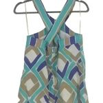 Trina Turk SHIRT WOMENS 0 GEOMETRICAL SILK BLEND SUMMER HALTER TOP SUMMER VACA Photo 15