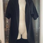 Dress Barn Black Drop Shoulder Open Front Cardigan Sweater L Rounded Hem Soft Photo 0