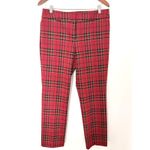 Ann Taylor Red Tartan Pull On Elastic Waist Check Casual Fit Clueless Pants 10 Photo 1