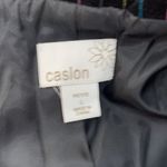 Caslon women's multi color striped black VELVET BLAZER JACKET size Large Petite Photo 6