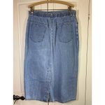 st. john's bay Vtg Denim Midi Skirt Sz 16 Y2K 90s Comfort Elastic Back Slit  Photo 1