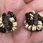 Les Bernard Vintage Signed Designer Round Circle Cluster Clip On Earrings Photo 0