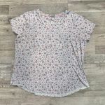 Laura Ashley Grey Floral Ribbed Pajama Set Short Sleeve Top, Pants P39 Photo 1