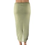 H&M Women's Green Ribbed Knit Slit High Waisted Sculpt Midi Pencil Skirt Size M Photo 2