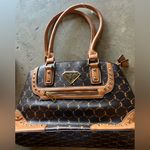 Baby Phat  NEW Logo Print Faux Leather Tote Bag Gold Studs Photo 11