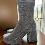 Abound  Platform Boots Silver Glitter Platform Boots Steffie size 6.5 Photo 4