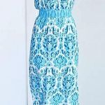 Plenty By Tracy Reese  White Blue Sundress Smocked Adjustable Strap Dress Photo 0