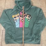 Cartoon Network NWT The Powerpuff Girls Graphic Print Pullover Hoodie Women’s Size XL Green Photo 6