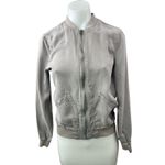 Kenneth Cole Reaction Gray Long Sleeve Full Zip Moto Bomber Coat Jacket Size S/P Photo 0