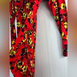 A pea in the pod  M Red Ruched Sides Dress with Yellow Flowers - Maternity Photo 4