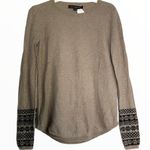 Skull Cashmere Sweater Tan Checkerboard Print S Photo 1