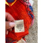 Sugar Lips NWT- Red Floral Smocked Front Ruffle Crop Tank L Photo 5