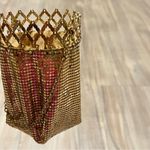 Whiting & Davis  Gold Mesh Expandable Beggars mini Purse Photo 5