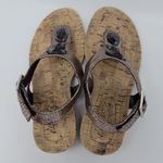 dexflex comfort Dex Flex T Strap Metallic Thong Wedge Sandal Gem Stone Jeweled Size 8.5 Photo 3