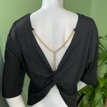 SheIn  Black Top with Gold Chain Detail Photo 1