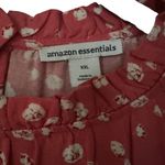 Amazon Essentials Women's Fluid Twill Short Puff Sleeve Smock Detail Shirt Pink Size XXL Photo 3