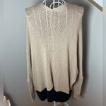 Wooden Ships  Womens S/M Cotton Blend Open Cardigan Sweater Tan & Black Open Knit Photo 3