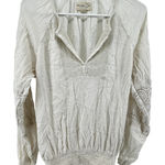 Denim & Supply Ralph Lauren  Blouse Top Smocked Hem Eyelet V Neck Boho White S Photo 0