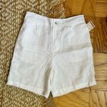 Tahari white linen high waisted shorts Photo 0