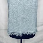 fab'rik Fab’rik Blue Heathered Sleeveless Sweater Sz M Fringe Hem Lightweight Halter NWT Photo 2