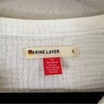 Marine layer  Jamie Banded Collar Top White Cotton Gauze Size Large Photo 6