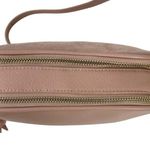 Dusty Pink Small Trendy Crossbody Faux Leather Suede Double Zip Bag Photo 1