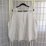 Hot Cotton Quiet Luxury Minimalist 100% Linen White Sleeveless Tank Top 3X Photo 1