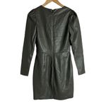 Saylor Veronicka Sage Green Faux Leather Faux Wrap Long Sleeve Mini Dress Sz XS Photo 10