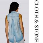 Anthropologie Anthro Cloth & Stone Tencel Chambray Shirt Top Photo 1