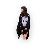Lauren Moshi  ❃ Super Soft Skull Rose Pullover Jumper Sweatshirt ❃ Black ❃ XS Photo 3