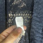 Lucky Brand -NAVY-L/S-OPEN WEAVE KNIT CARDIGAN Open front Cotton Blend-M-EUC Photo 5