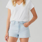 Levi's High Rise Shorts Women 27 Blue Light Wash Denim Distressed Frayed Photo 0