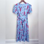 Rihoas blue flower print Midi dress puff sleeve lightweight flowy M Size M Photo 1
