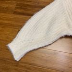 EXPRESS Fuzzy Knit Mock Neck Cropped Sweater Womens XS IvoryPullover Cozy Winter Photo 2