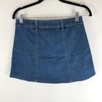Altar'd State Women's Blue Button-Down Cotton Blend Mini Denim Jean Skirt Size S Photo 1